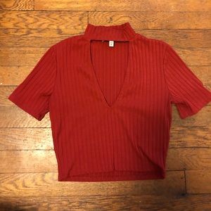 Red crop top from express